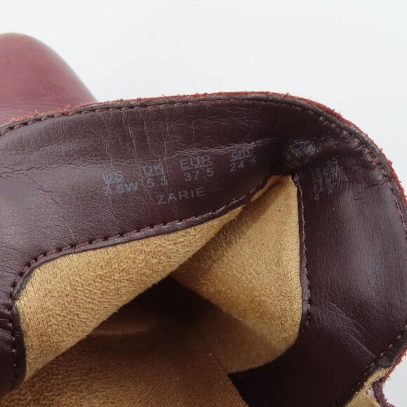 Naturalizer Women 7.5 W ZARIE Leather Ankle Boots Booties Purple Brown Zippers - Picture 11 of 14